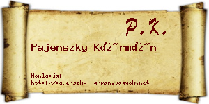 Pajenszky Kármán névjegykártya